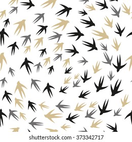 Background of the swallows. Pattern with birds. Hipster ornament. Spring pattern.
