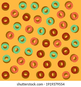Hintergrund mit von süßen Geschäften gekauften Donuts