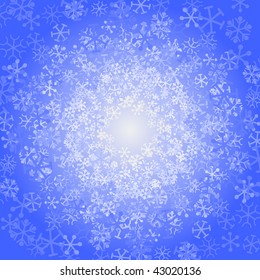 Background of swirling, abstract snow flake shapes