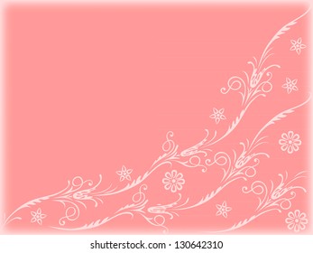 Background swirling decorative floral and plants elements