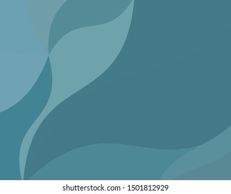 Background with swirling, wavy figures, beautiful pattern, backdrop. Different shades of green, emerald. Vector illustration.