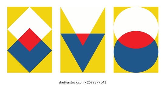 Background swiss design bauhaus color vibrant with blank background