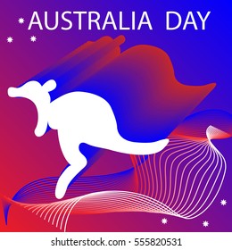 Background with symbol of Australia the kangaroo for Australia Day