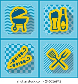 background with symbols of barbecue for your design
