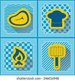 background with symbols of barbecue for your design
