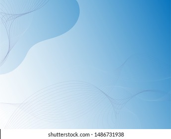 Background with symmetric lines. Retro abstract colorful cover design on soft blue backdrop