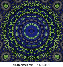 Hintergrund mit einem symmetrischen bunten Muster, indianischem Muster, orientalischem Muster