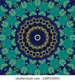 Background with a symmetrical colorful pattern, indian pattern, oriental pattern
