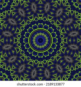 Background with a symmetrical colorful pattern, indian pattern
