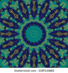 Background with a symmetrical colorful pattern, indian pattern