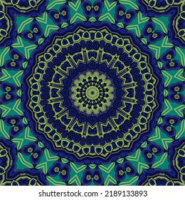 Background with a symmetrical colorful pattern, indian pattern