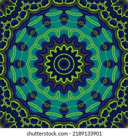 Background with a symmetrical colorful pattern, indian pattern