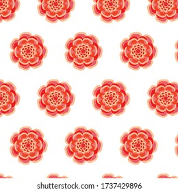 fondo con patrón de flores de peonía simétrica