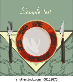 Background with tablecloth in retro style