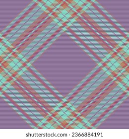 Patrón tartán de fondo de textura sin costura de tela sin costura con una tela vectorial de tela en colores pastel y turquesa.