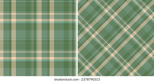 Background tartan textile of fabric texture vector with a pattern seamless plaid check set in pastel colors.