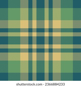 Hintergrund-Tartan-Textilien aus gepolsterter Musterkollektur mit einem nahtlosen Vektor-Check in Cyan- und Bernsteinfarben.