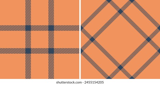 Background tartan textile of seamless texture fabric with a check pattern plaid vector. Set in halloween colors for uniform ideas for different professions.