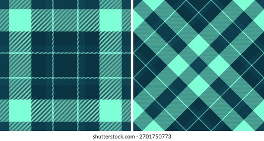 Textura de tartán de fondo de Vector textil sin costuras con un patrón de cuadros a cuadros de tela. Set en colores del mar. Ideas de diseño de muebles.