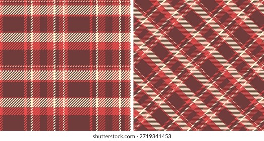 Hintergrund-Tartan-Vektor aus Stoff nahtlose Muster mit einem karierten Textil Textur Check. In warmen Farben für luxuriöse Bettwäsche.