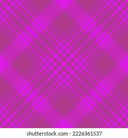 Background tartan vector. Plaid seamless textile. Check fabric texture pattern in pink color.