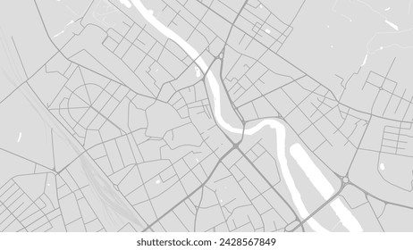 Mapa de Tartu de fondo, Estonia, cartel de la ciudad blanco y gris claro. Mapa vectorial con carreteras y agua. Proporción panorámica, mapa de ruta de diseño plano digital.