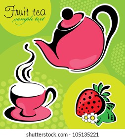 background with tea , vector illustration
