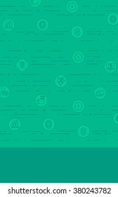 Background with technology and business icons.