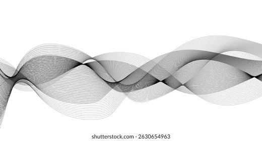 Fondo con líneas de curva onduladas de negocios de tecnología. Fondo Abstractas con líneas de curva ondulatoria, sonido, voz y océano. Línea de onda de sonido de frecuencia y fondo de concepto futuro de tecnología.