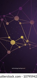 Background technology with a chain of molecules and atoms. EPS 10