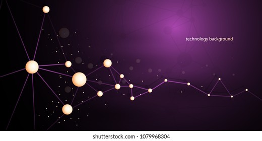Background technology with a chain of molecules and atoms. EPS 10.