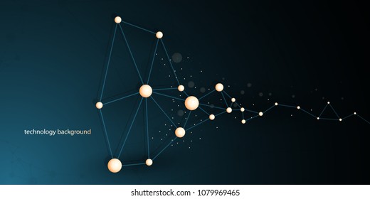 Background technology with a chain of molecules and atoms. EPS 10.