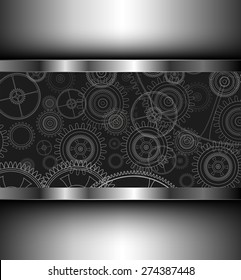 Fondo con engranajes tecnológicos, ilustración vectorial.