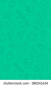 Background with technology icons.