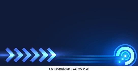 Background technology There are arrows and circles of technology elements. needle blue background and have light lines to add modernity and dimension to the work piece