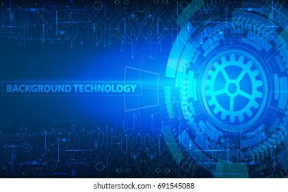 Background technology.Vector Abstract futuristic circuit board, Illustration high computer technology dark blue color background. Hi-tech digital concept