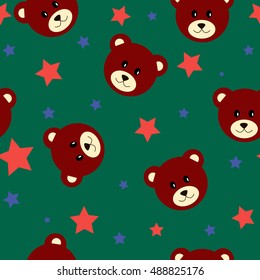 Background of teddy bears. Vector illustration.