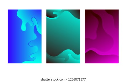 Background tekture color liquid and fluid colors  for poster design. Blue, green and purple. Vector banner poster simple template in Eps10.
