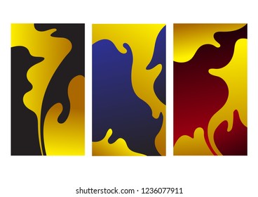 Background tekture color liquid and fluid colors  for poster design. Black, yellow, gold, blue and red. Vector banner poster simple template in Eps10.
