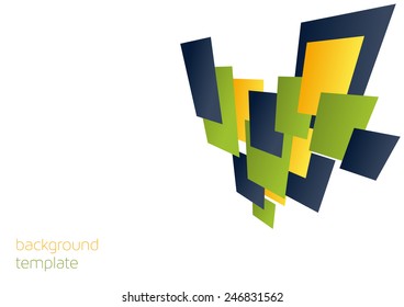 Background template with 3d colorful rectangles - great for your presentation, poster or anything else