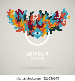 Background template with abstract colorful creature. EPS10