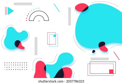 Background template with abstract shapes. Banner mockup in trendy colors. Vector illustration. EPS 10