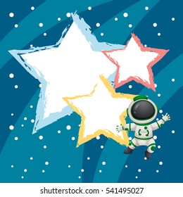 Background template with astronaunt flying illustration