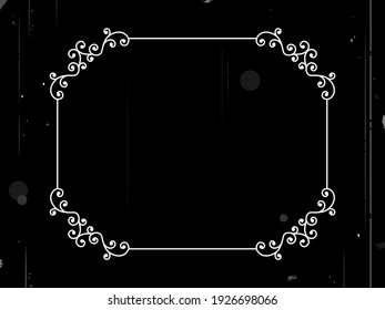 Background, Template And Blank For Inscription And Logo. Vector In Retro Silent Movie Style. Vintage Retro Frame. Old Photo Cinematic Film With Defects. Silent Black And White Movie Stylization