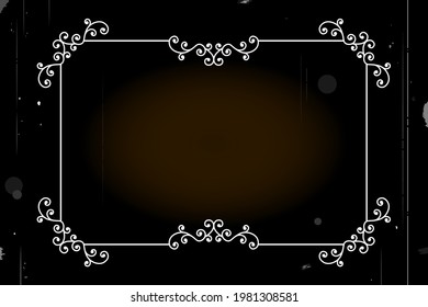 Background, template and blank for inscription and logo. Vector in retro silent movie style. Vintage retro frame. Old photo cinematic film with defects. Silent black and white movie stylization