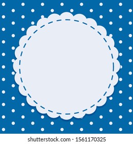 Background template in blue with round frame illustration