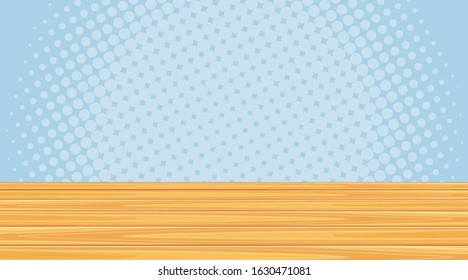 Background template with blue wall illustration