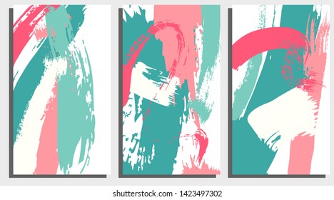 Background template with bright colorful brush strokes