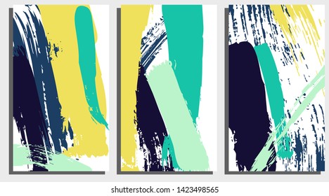 Background template with bright colorful brush strokes