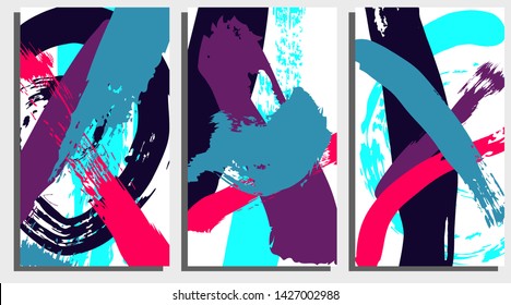 Background template with bright colorful brush strokes - Shutterstock ID 1427002988